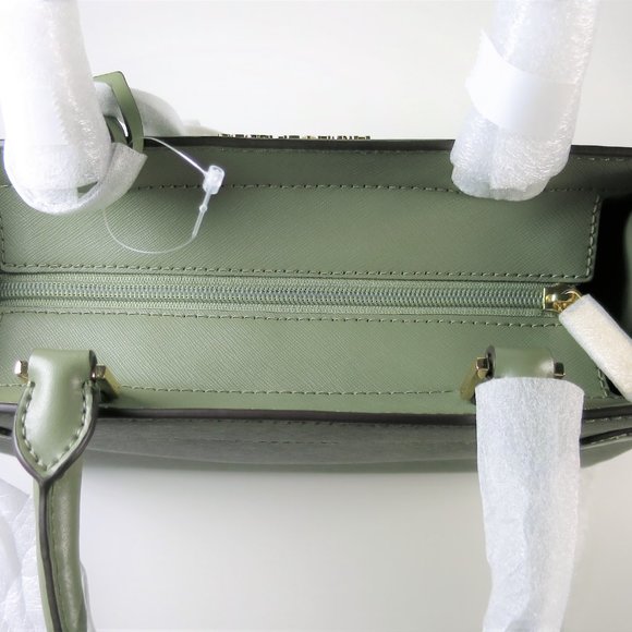 Michael Kors Rayne Medium Leather Satchel Army Green NWT - Picture 7 of 13